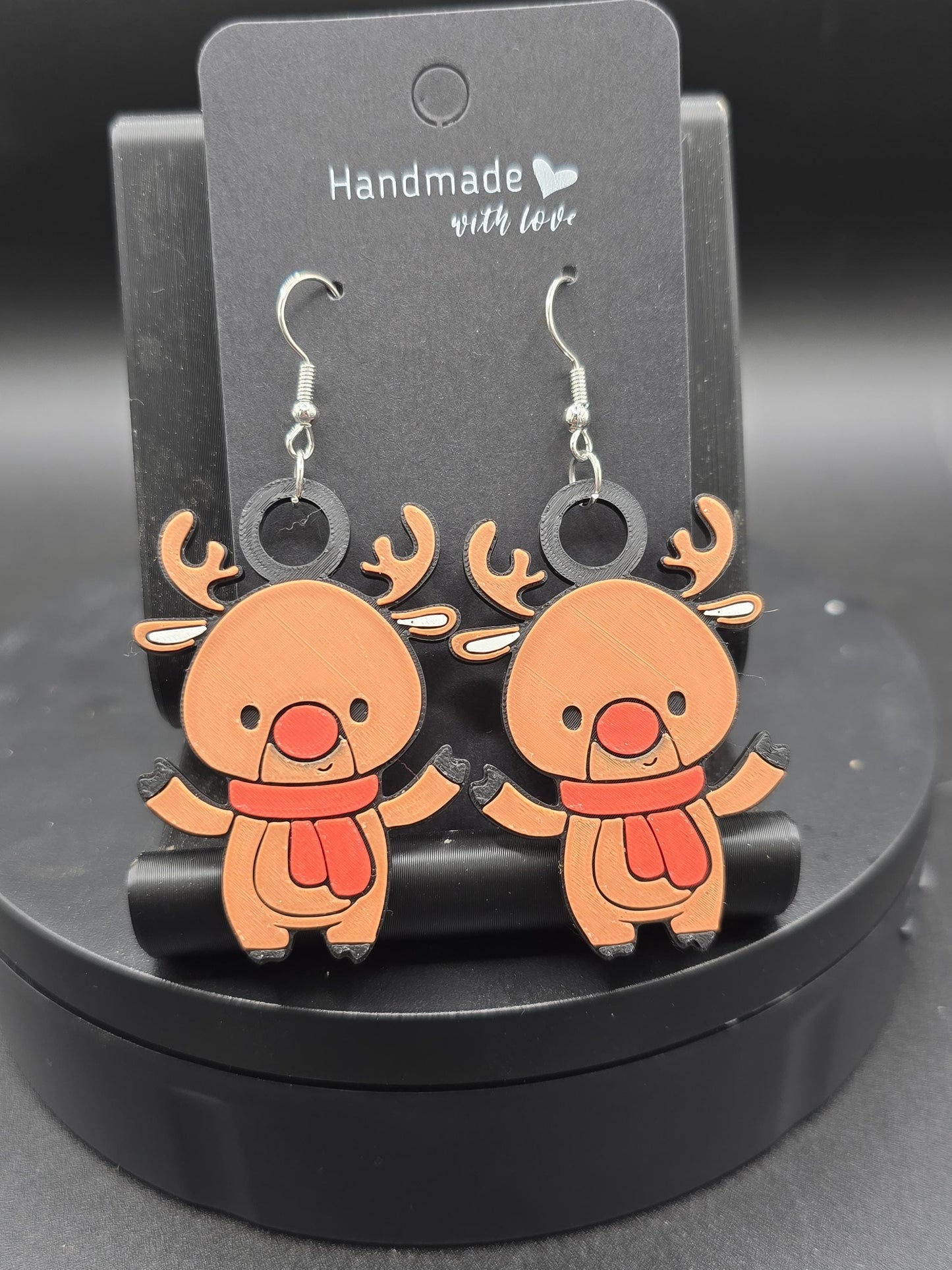 3D Printed Christmas Earrings: Hypoallergenic Stainless Steel Hooks