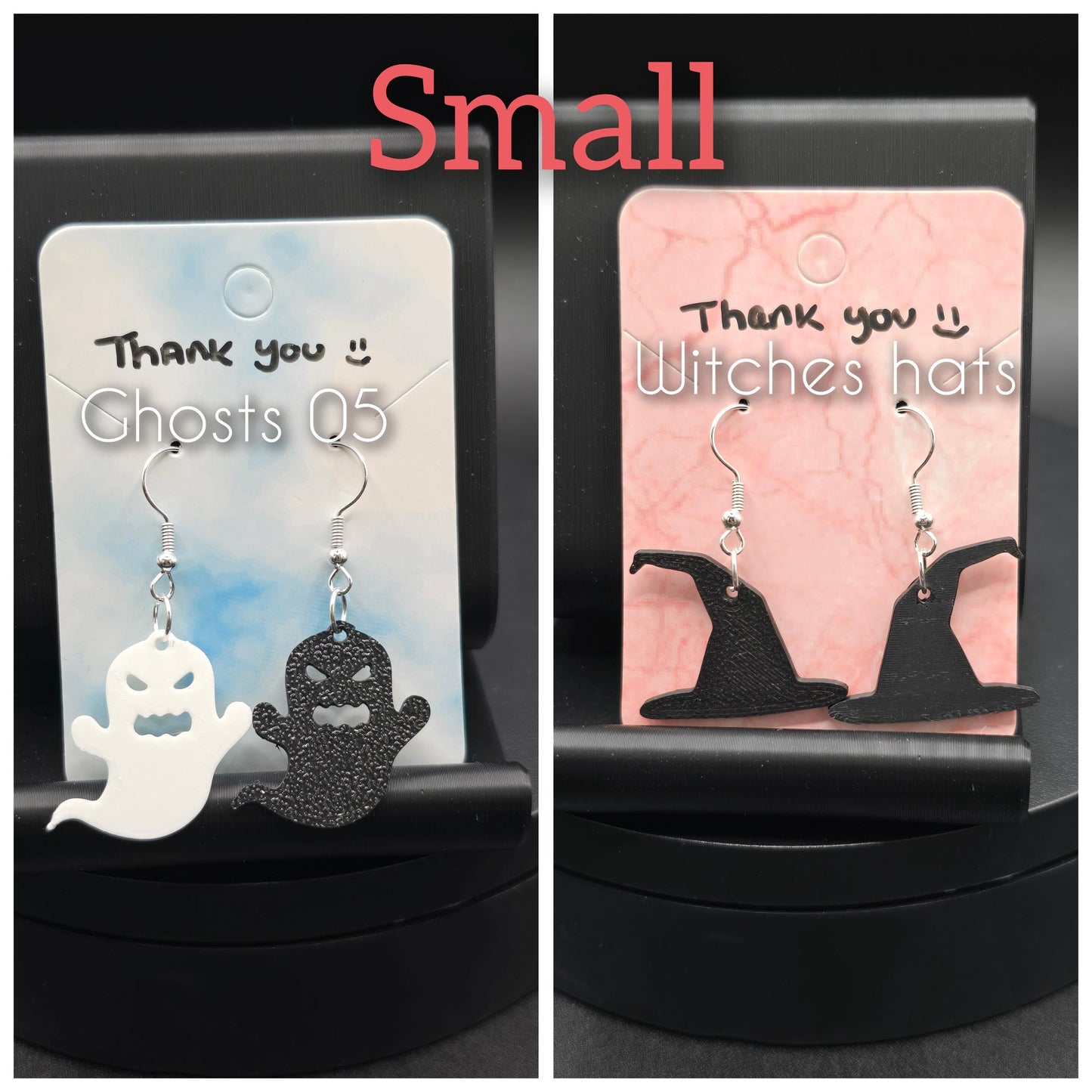 3D Printed Halloween Earrings: Hypoallergenic Stainless Steel Hooks
