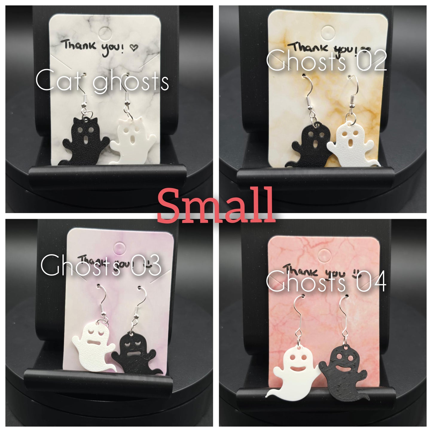 3D Printed Halloween Earrings: Hypoallergenic Stainless Steel Hooks