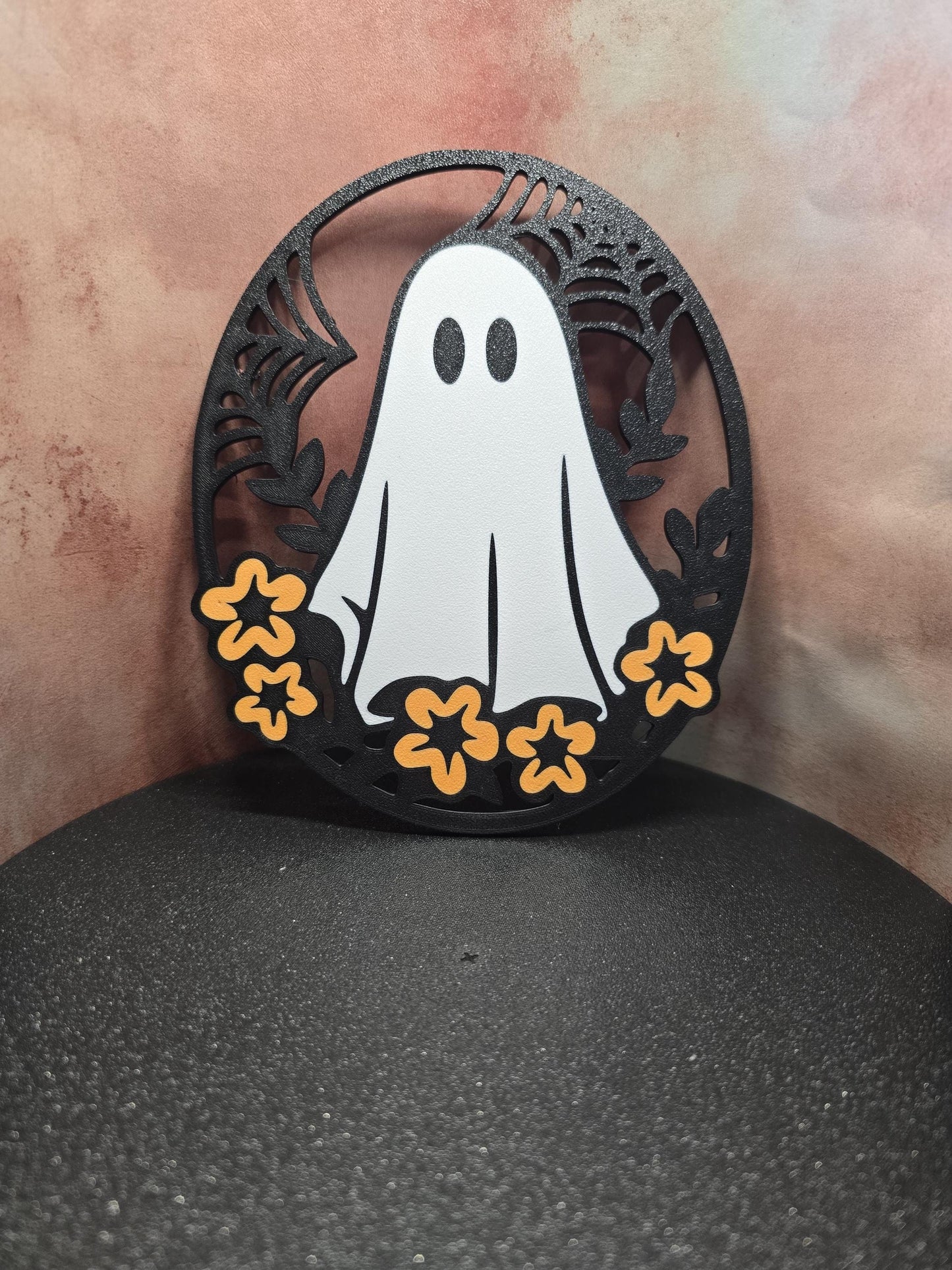 Halloween wall decorations- Ghost with Flowers