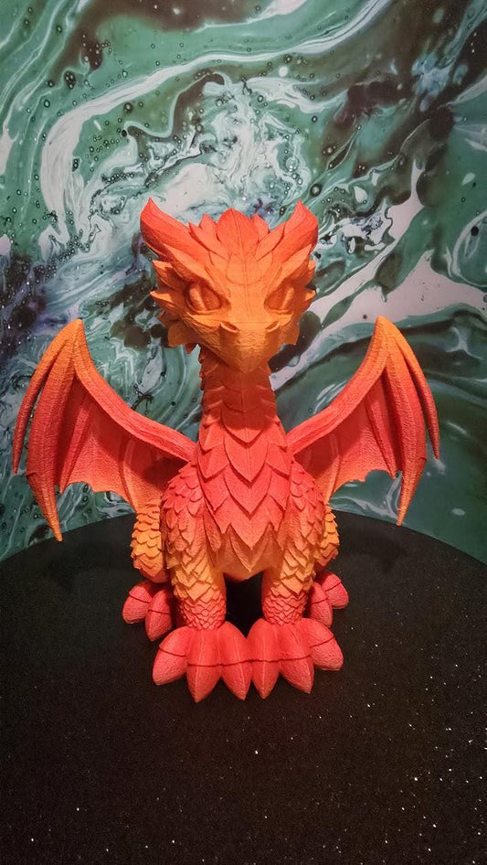 Detailed Dragon Statue: Fantasy Home Decor (14x15cm)
